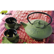 Enamelled Cast Iron Tea pot Tea Set with Trivet